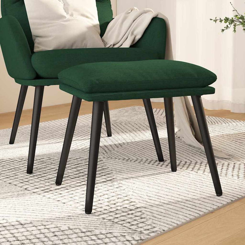Taburet, verde închis, 45x29,5x35 cm, material textil