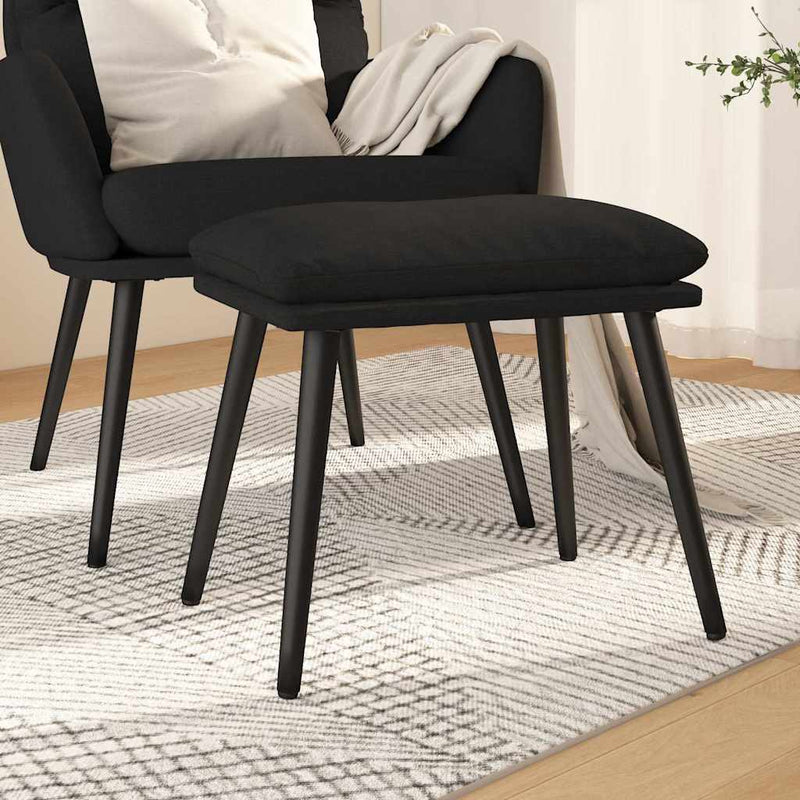 Taburet, negru, 45x29,5x35 cm, material textil