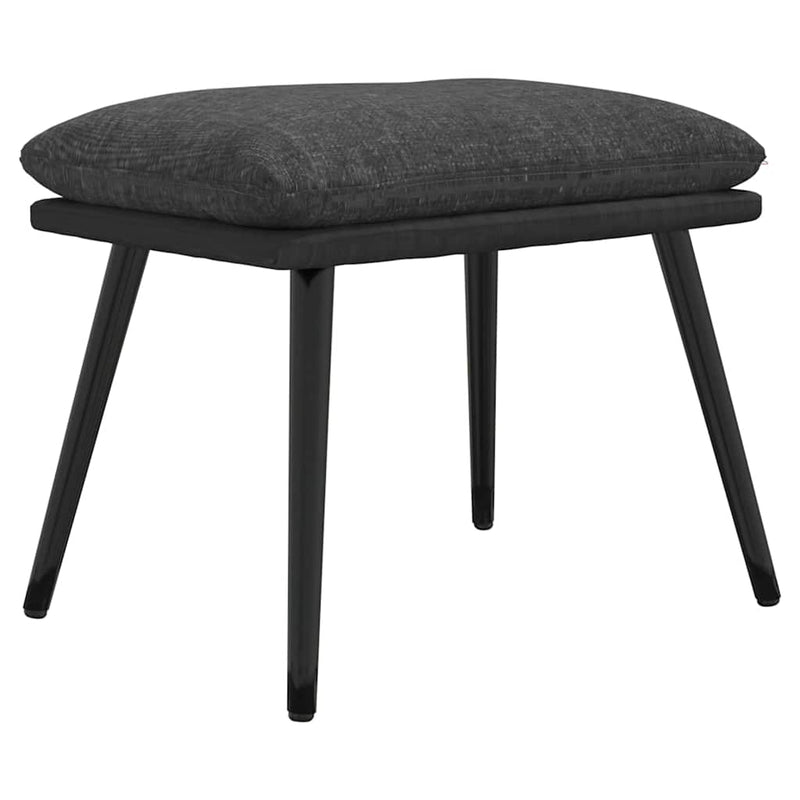Taburet, gri închis, 45x29,5x35 cm, textil & piele ecologică