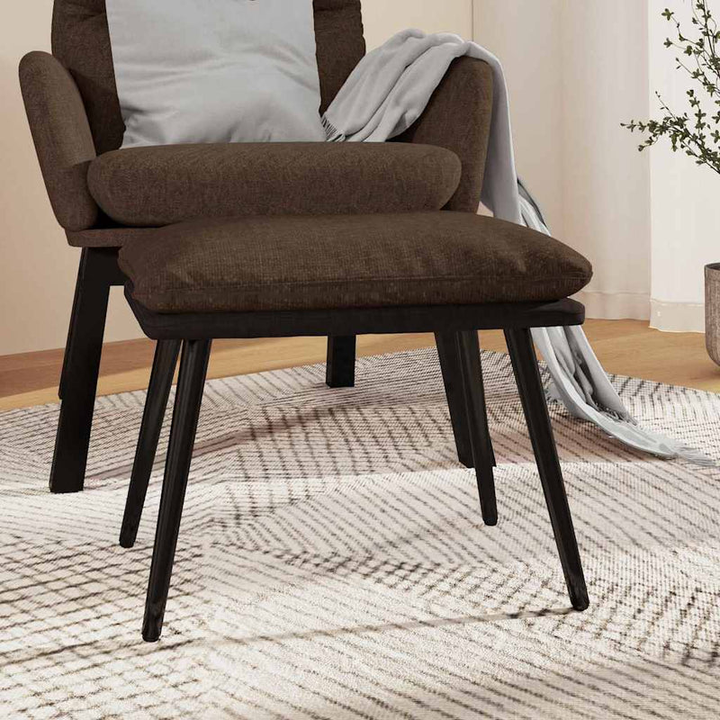 Taburet, maro, 45x29,5x35 cm, textil & piele ecologică