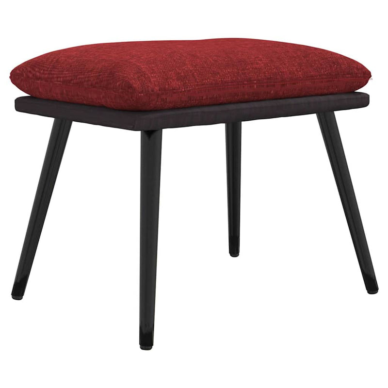 Taburet, roșu vin, 45x29,5x35 cm, material textil