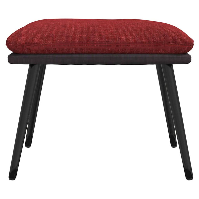 Taburet, roșu vin, 45x29,5x35 cm, material textil
