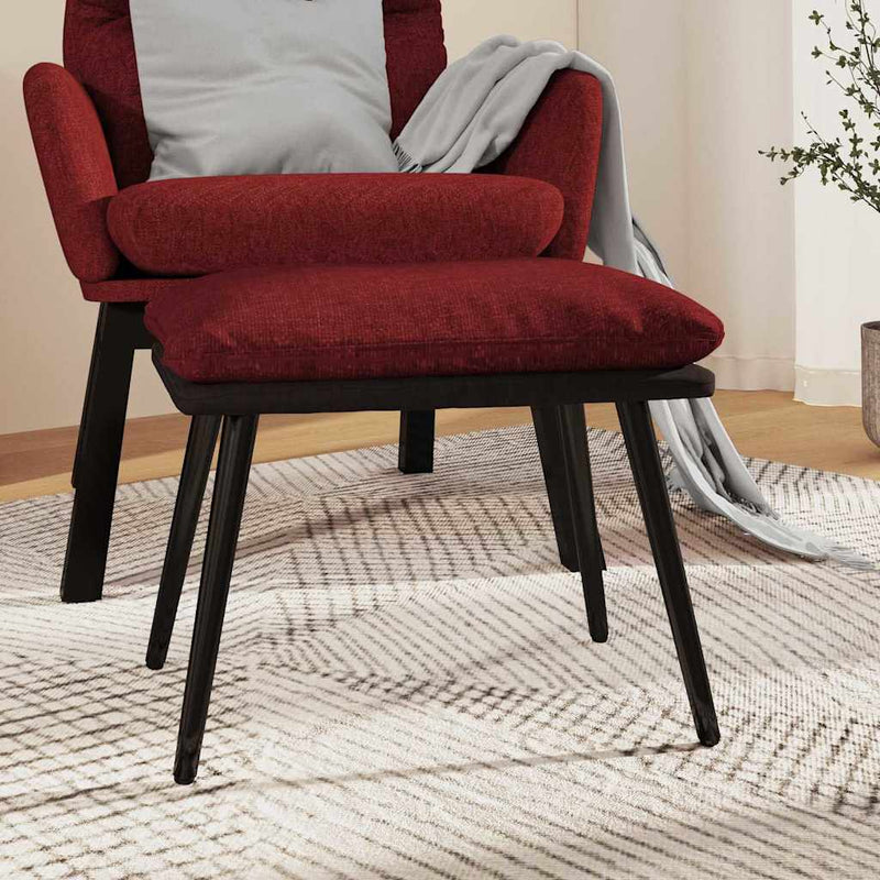 Taburet, roșu vin, 45x29,5x35 cm, material textil