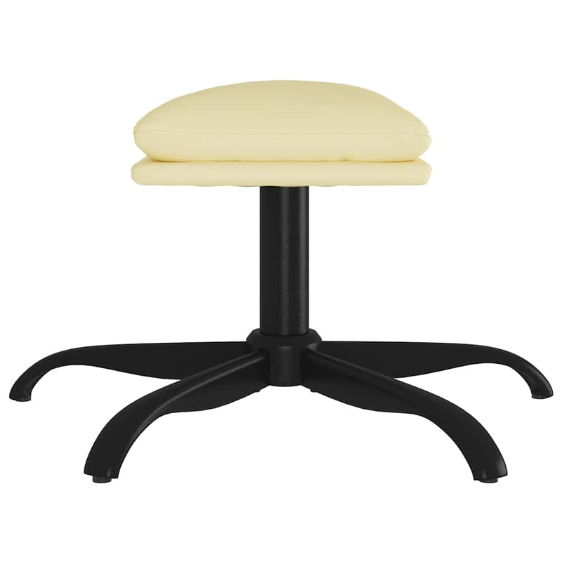 Taburet, crem, 60x60x36 cm, piele ecologică