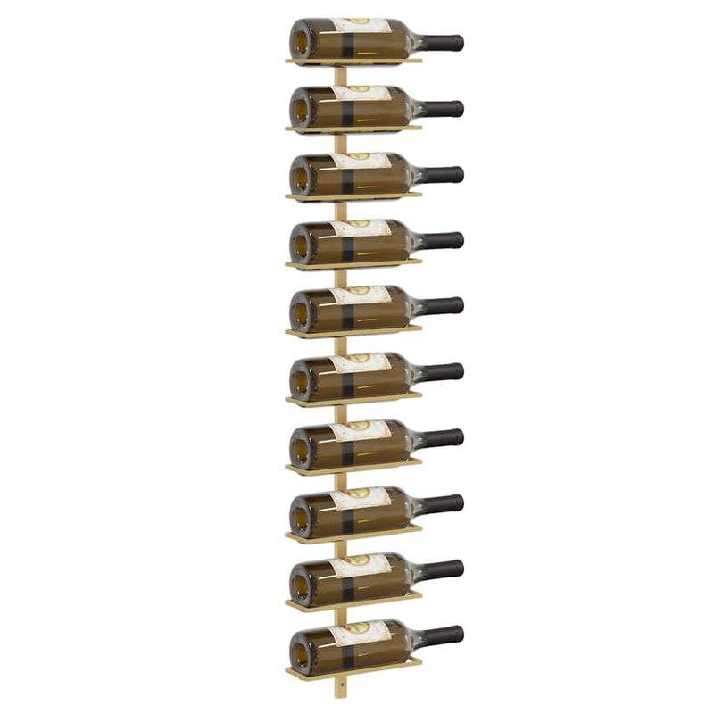 Suport sticle de vin, de perete, 10 sticle, 2 buc, auriu, metal