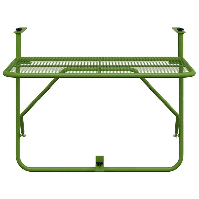Masă de balcon, verde, 60x40 cm, oțel