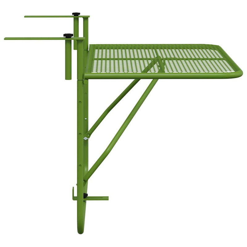 Masă de balcon, verde, 60x40 cm, oțel