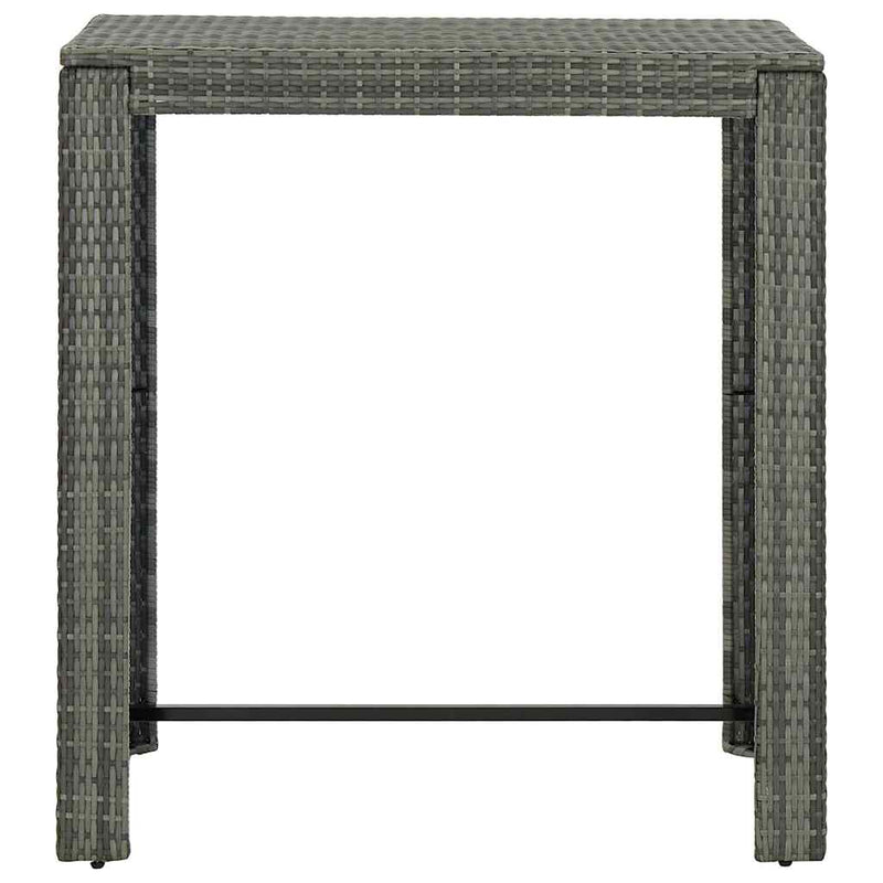 Set mobilier bar de grădină cu perne, 5 piese, gri, poliratan