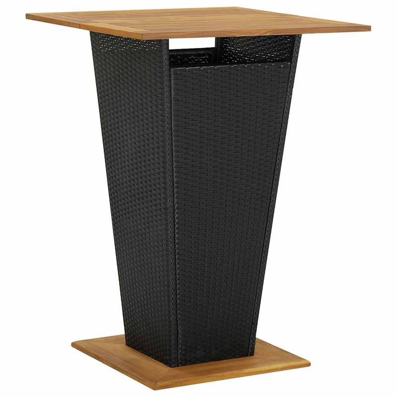 Set mobilier bar de grădină cu perne, 5 piese, negru, poliratan