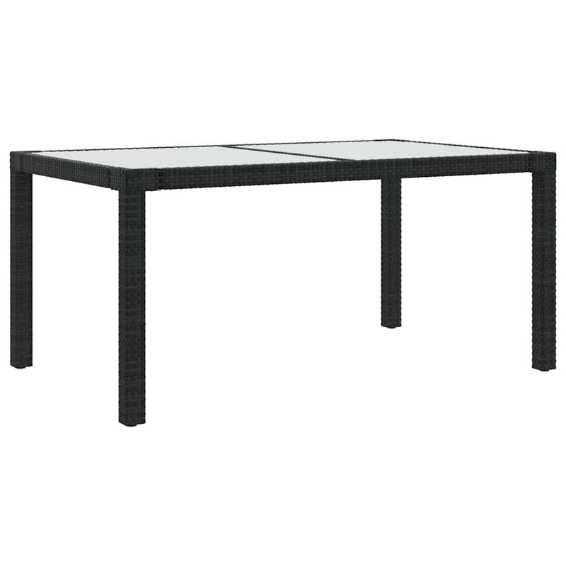 Set mobilier de exterior cu perne, 5 piese, negru, poliratan