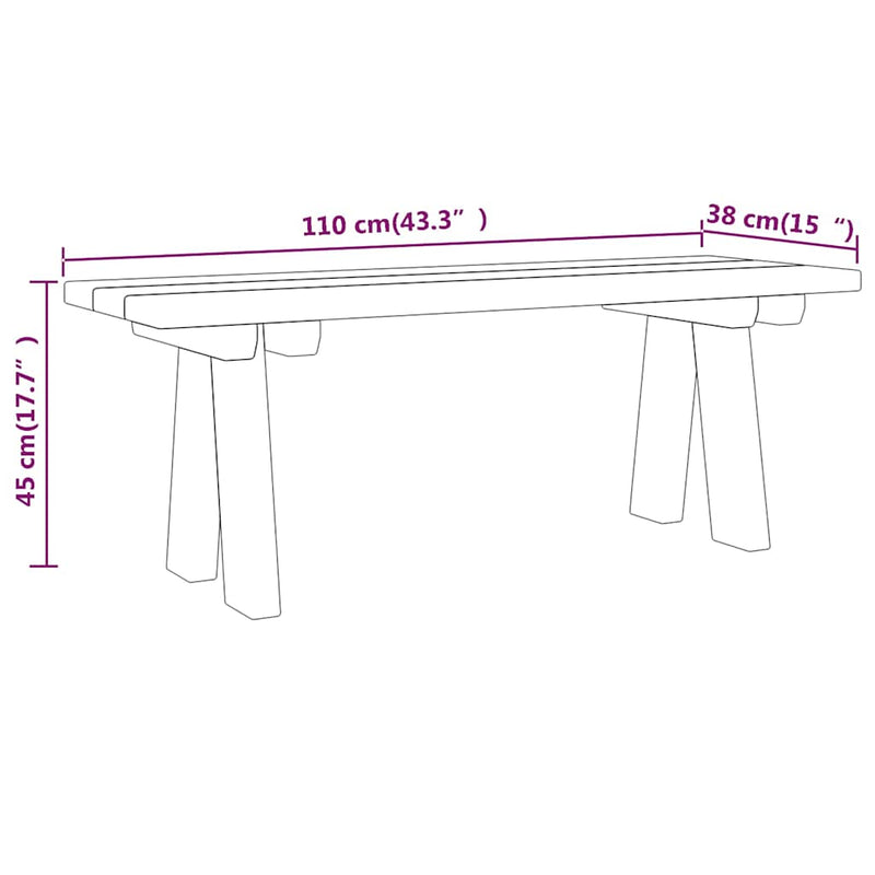 Bancă de grădină, 110 cm, lemn masiv de pin impregnat