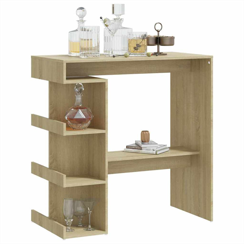 Masă bar cu raft depozitare stejar sonoma 100x50x101,5 cm PAL
