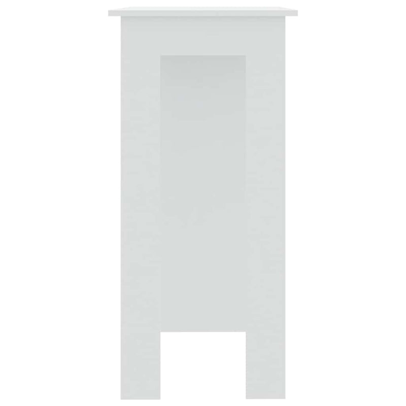 Masă de bar cu raft, alb, 102x50x103,5 cm, PAL
