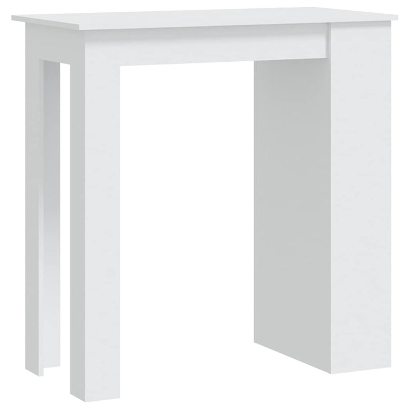 Masă de bar cu raft de depozitare, alb, 102x50x103,5 cm, PAL