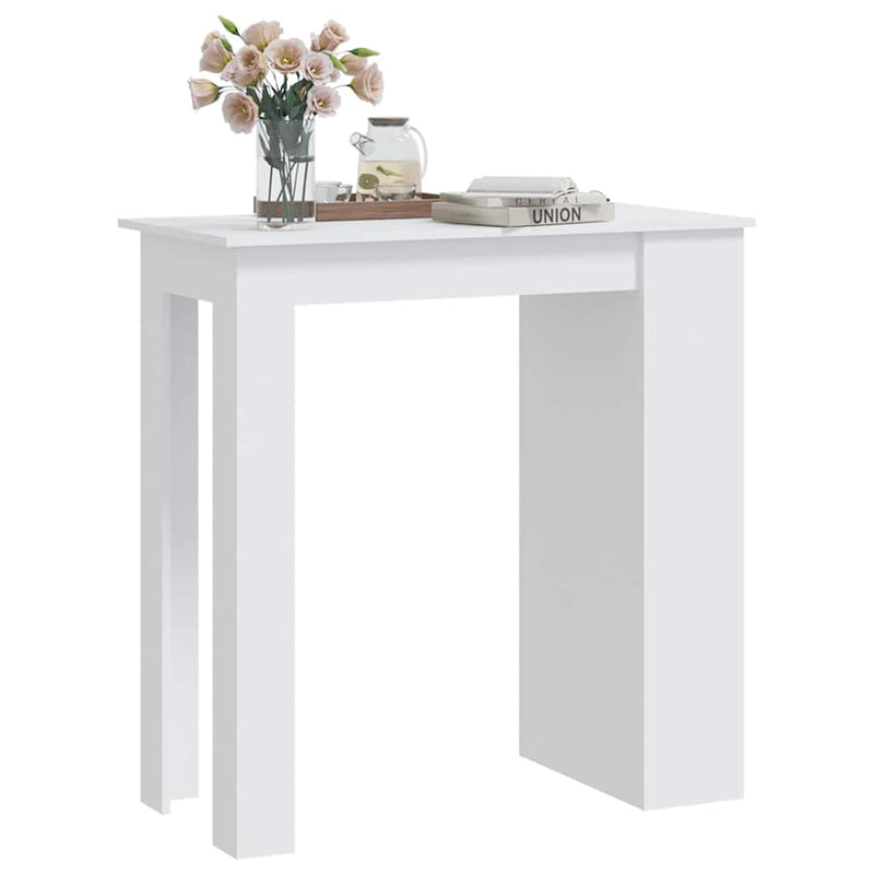 Masă de bar cu raft de depozitare, alb, 102x50x103,5 cm, PAL