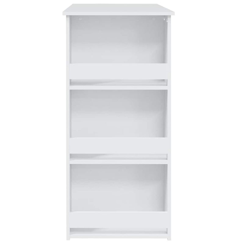 Masă de bar cu raft de depozitare, alb, 102x50x103,5 cm, PAL