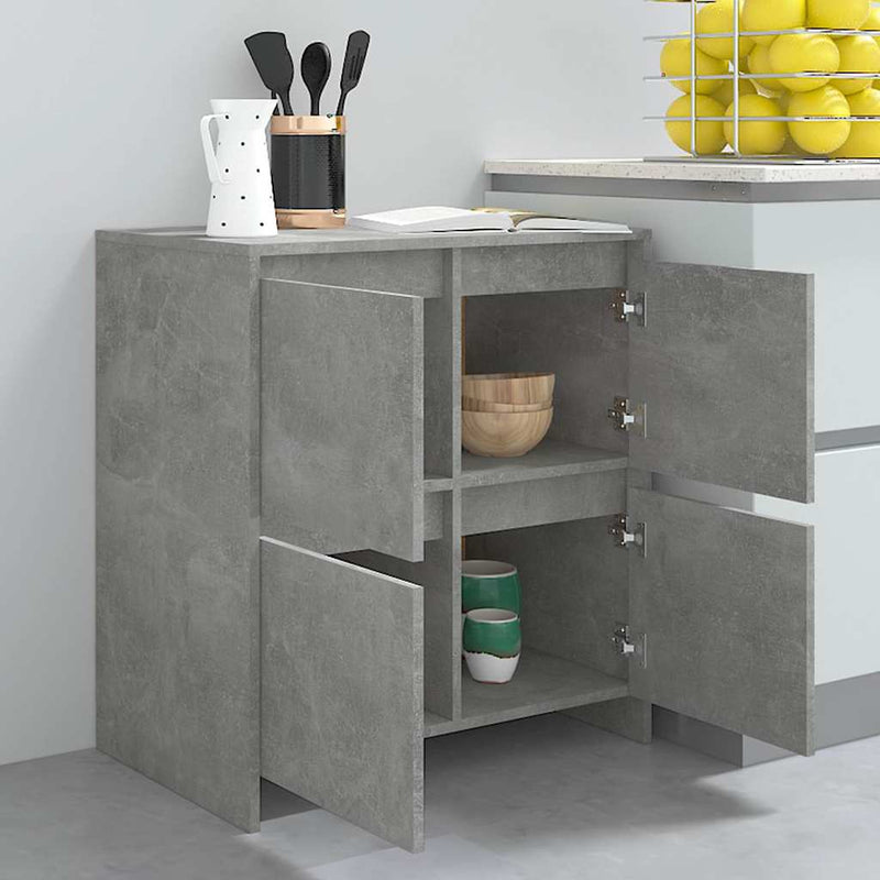 Servantă, gri beton, 70x41x75 cm, lemn prelucrat