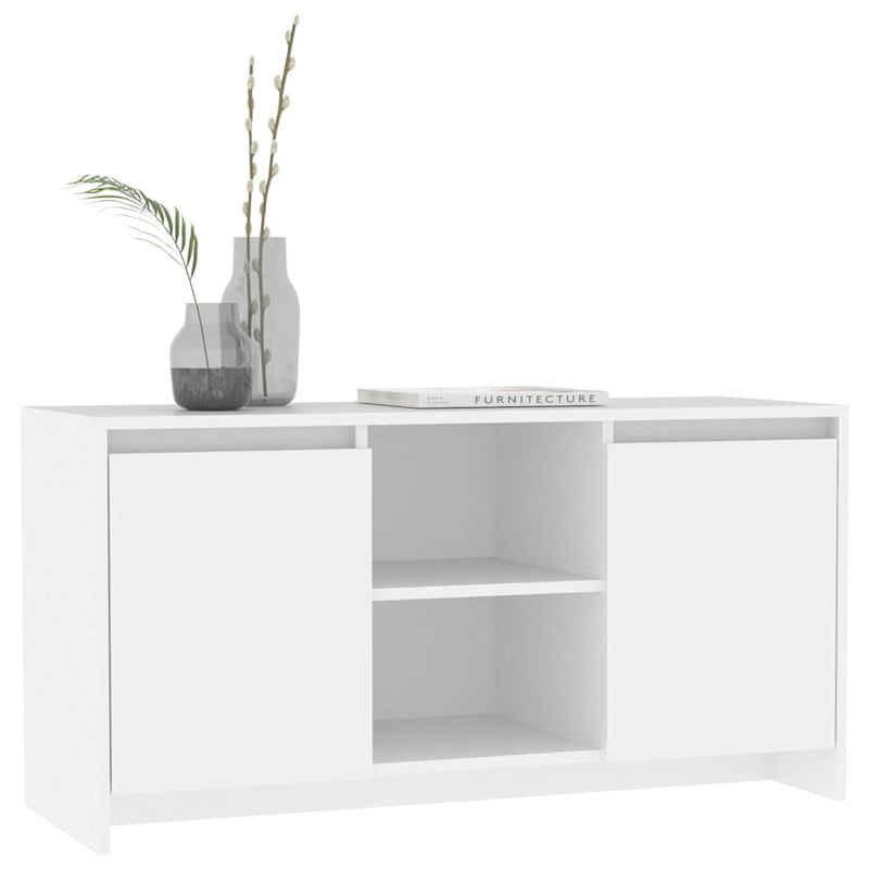 Comodă TV, alb, 102x37,5x52,5 cm, PAL