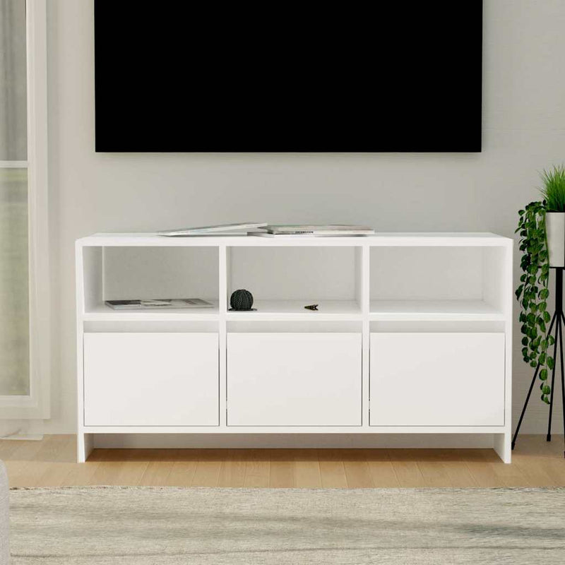 Comodă TV, alb, 102x37,5x52,5 cm, PAL