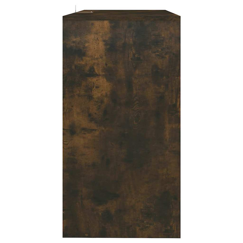 Masă consolă, stejar afumat, 89x41x76,5 cm, oțel