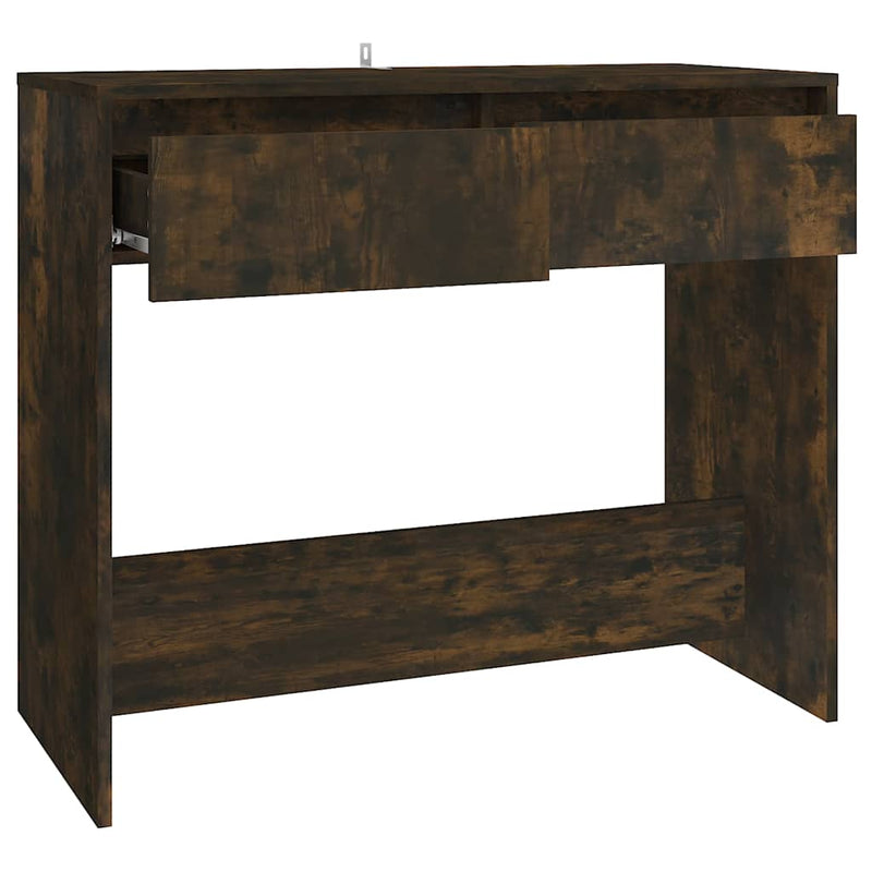 Masă consolă, stejar afumat, 89x41x76,5 cm, oțel
