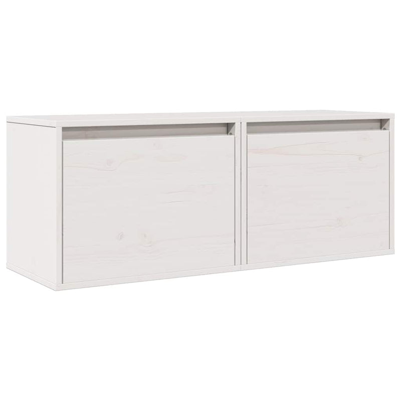 Dulapuri de perete, 2 buc., alb, 45x30x35 cm, lemn masiv de pin