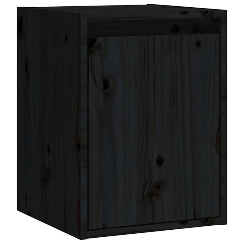 Dulapuri de perete 2 buc.negru, 30x30x40 cm, lemn masiv de pin
