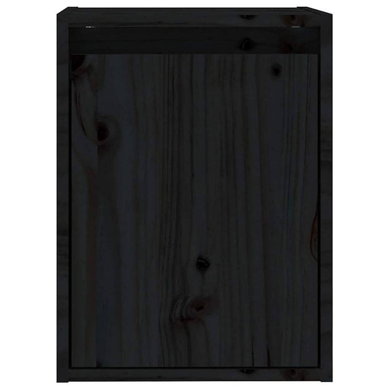 Dulapuri de perete 2 buc.negru, 30x30x40 cm, lemn masiv de pin