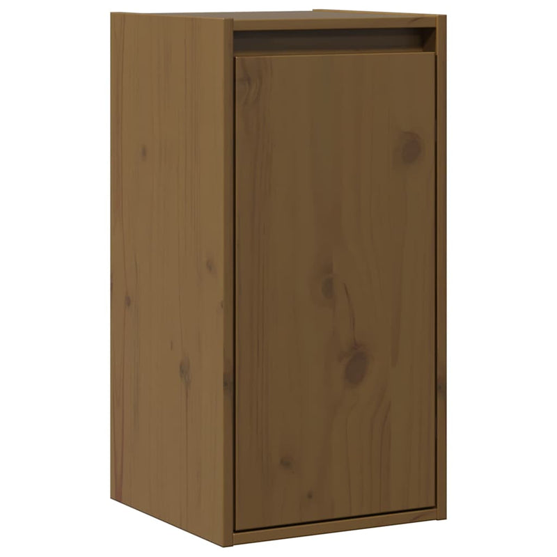 Dulapuri perete 2 buc, maro miere, 30x30x60 cm, lemn masiv pin