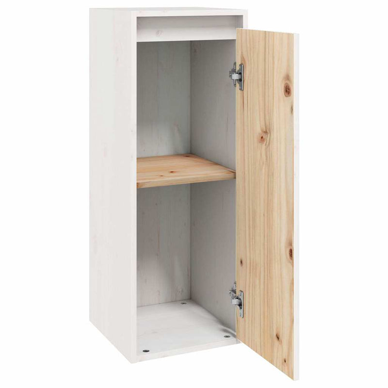 Dulapuri de perete, 2 buc., alb, 30x30x80 cm, lemn masiv de pin