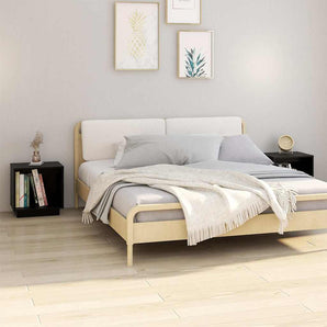 Noptiere, 2 buc., negru, 40x30x40 cm, lemn masiv de pin