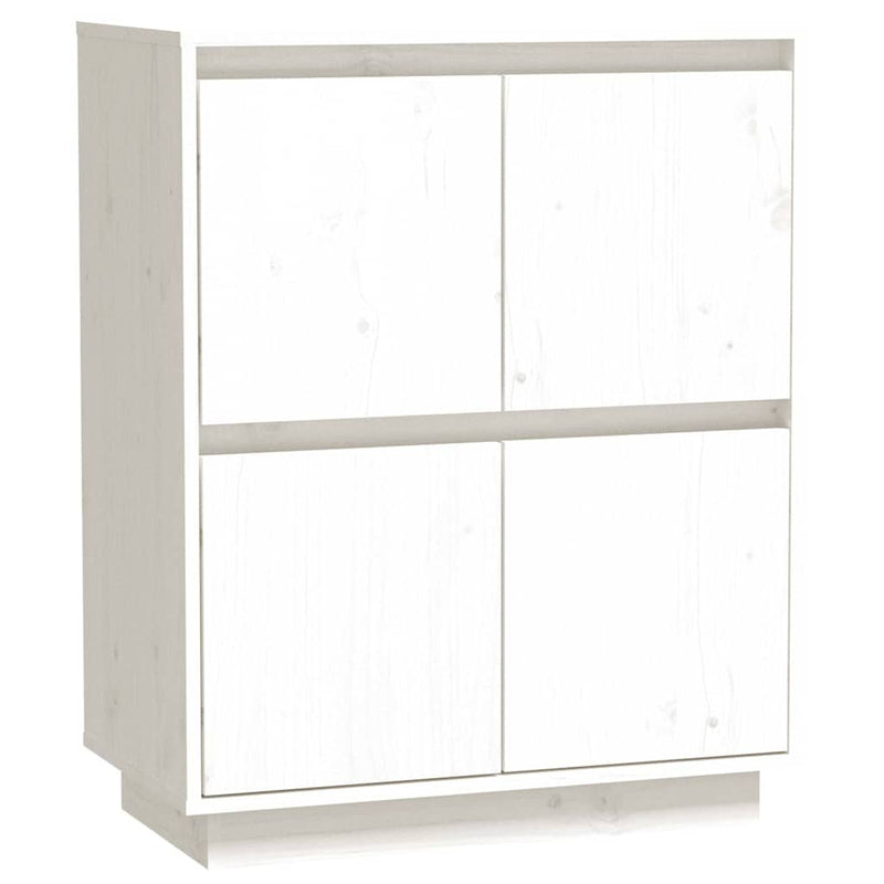 Servantă albă 60x34x75 cm din lemn masiv de pin