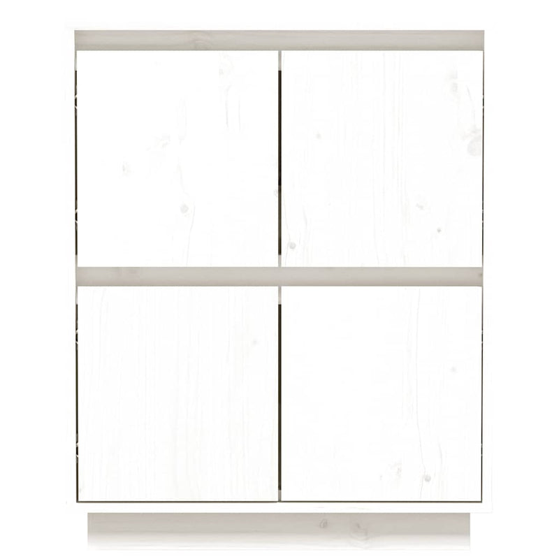Servantă albă 60x34x75 cm din lemn masiv de pin