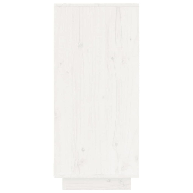 Servantă albă 60x34x75 cm din lemn masiv de pin