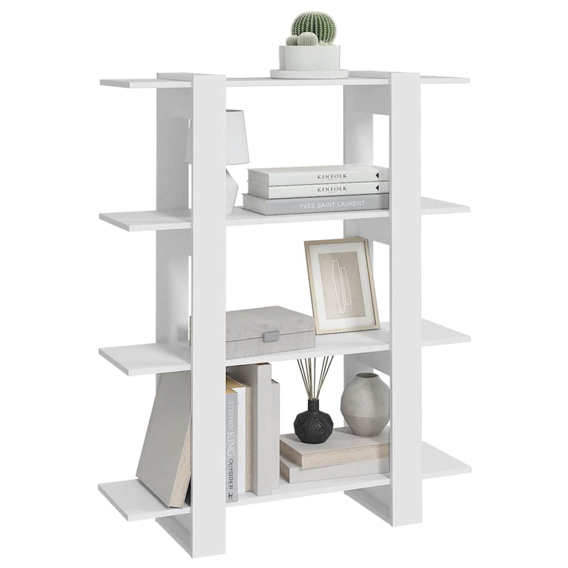 Bibliotecă/Separator cameră, alb, 100x30x123,5 cm
