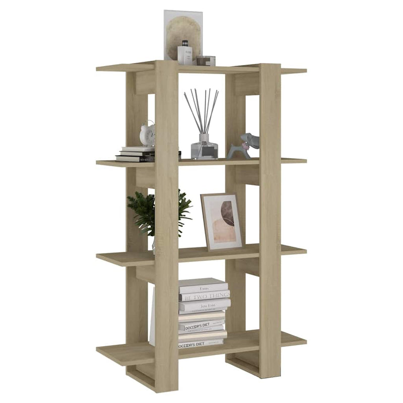 Bibliotecă/Separator cameră, stejar sonoma, 80x30x123,5 cm