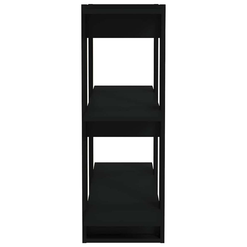 Bibliotecă/Separator cameră, negru, 80x30x87 cm