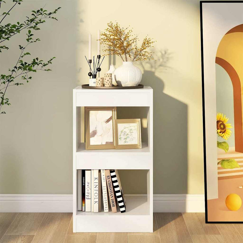 Bibliotecă/Separator cameră, alb, 40x30x72 cm
