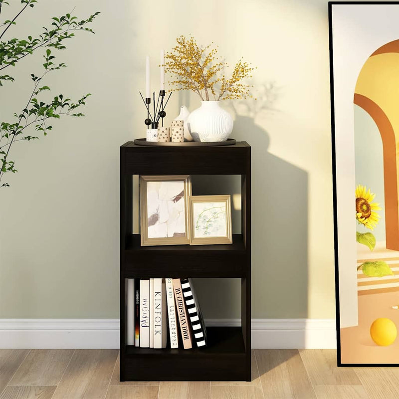 Bibliotecă/Separator cameră, negru, 40x30x72 cm