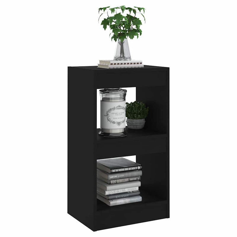 Bibliotecă/Separator cameră, negru, 40x30x72 cm