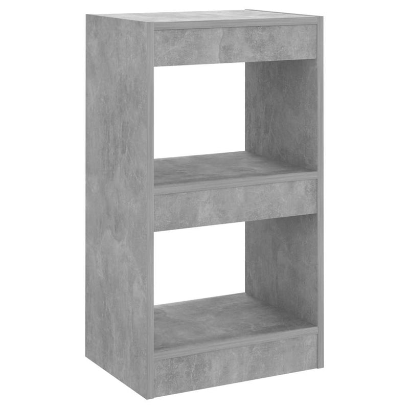 Bibliotecă/Separator cameră, gri beton, 40x30x72 cm