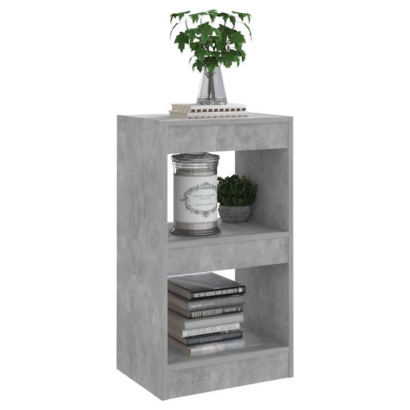 Bibliotecă/Separator cameră, gri beton, 40x30x72 cm
