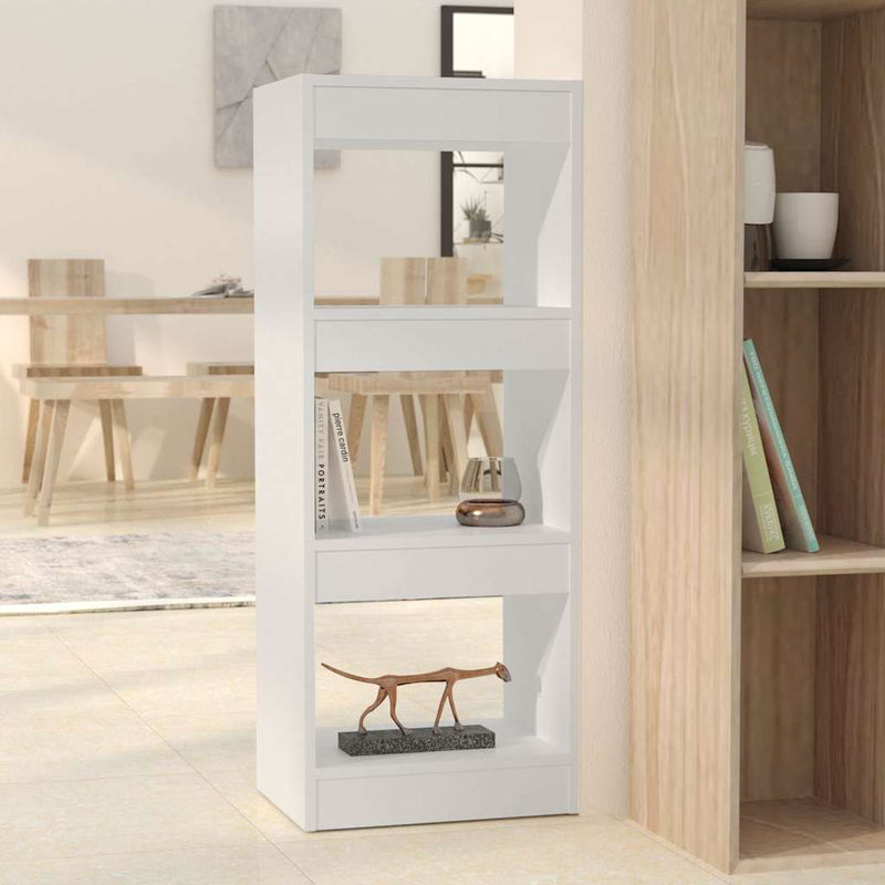Bibliotecă/Separator cameră, alb, 40x30x103 cm, PAL