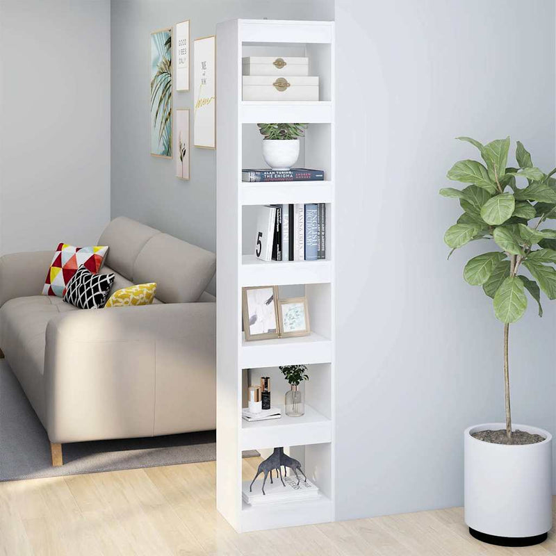Bibliotecă/Separator cameră, alb, 40x30x198 cm