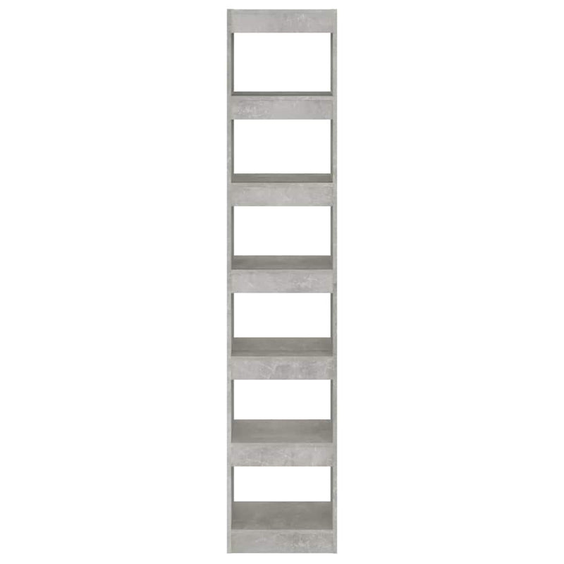 Bibliotecă/Separator cameră, gri beton, 40x30x198 cm
