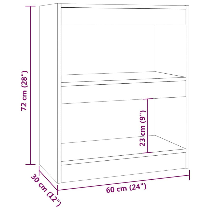 Bibliotecă/Separator cameră, stejar sonoma, 60x30x72 cm