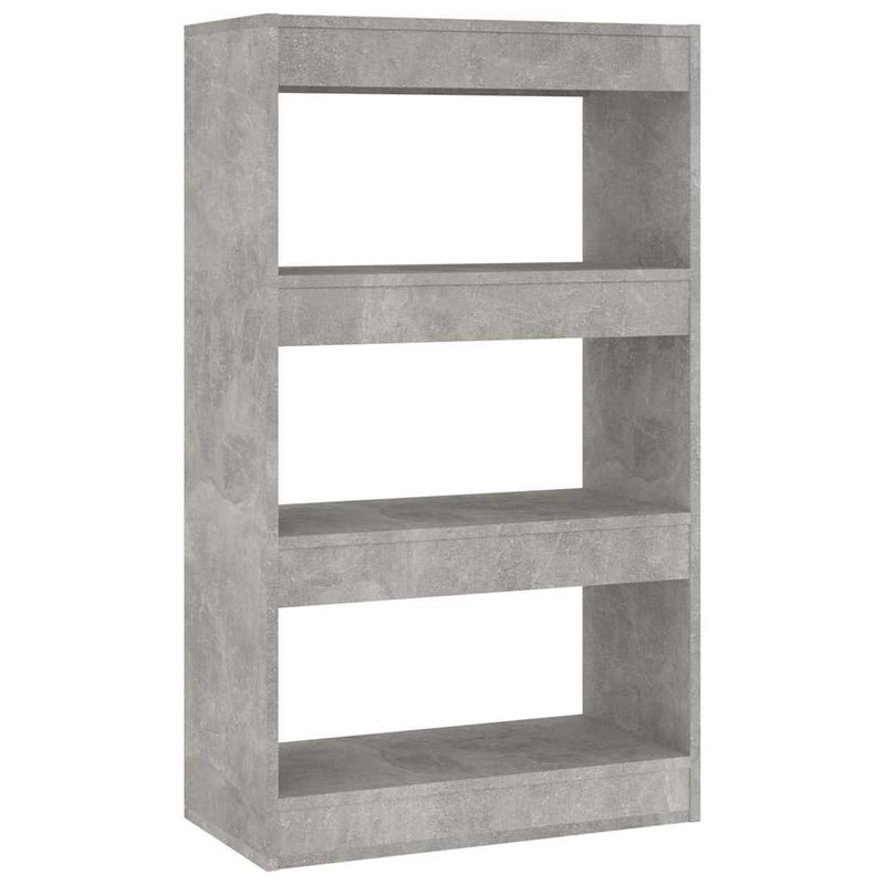 Bibliotecă/Separator cameră, gri beton, 60x30x103 cm, PAL