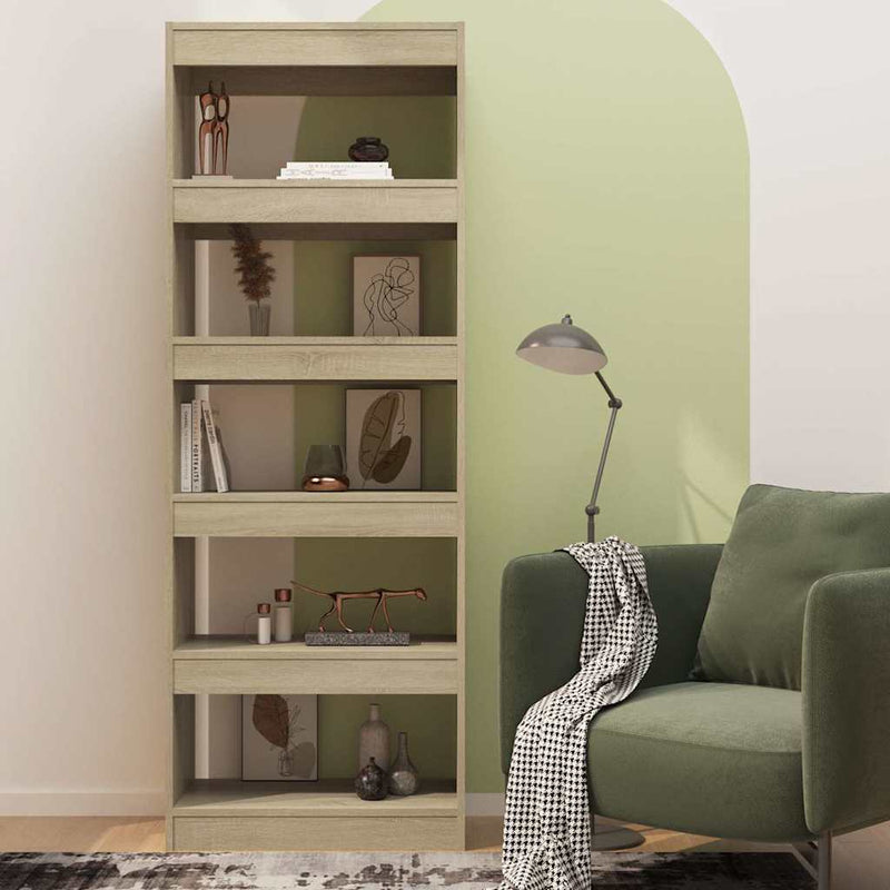 Bibliotecă/Separator cameră, stejar sonoma, 60x30x166 cm, PAL