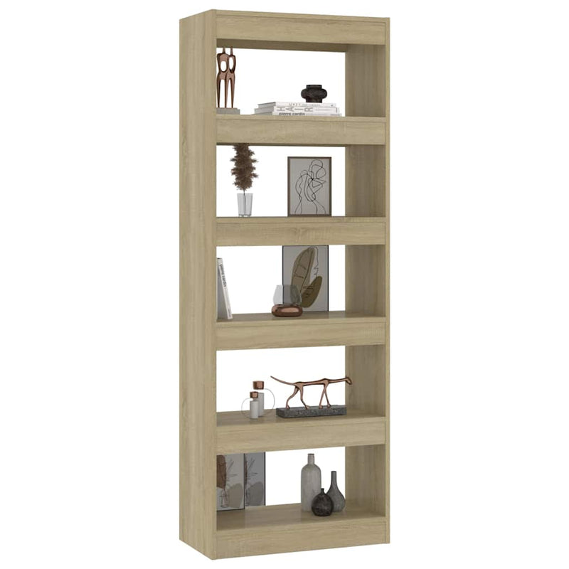 Bibliotecă/Separator cameră, stejar sonoma, 60x30x166 cm, PAL