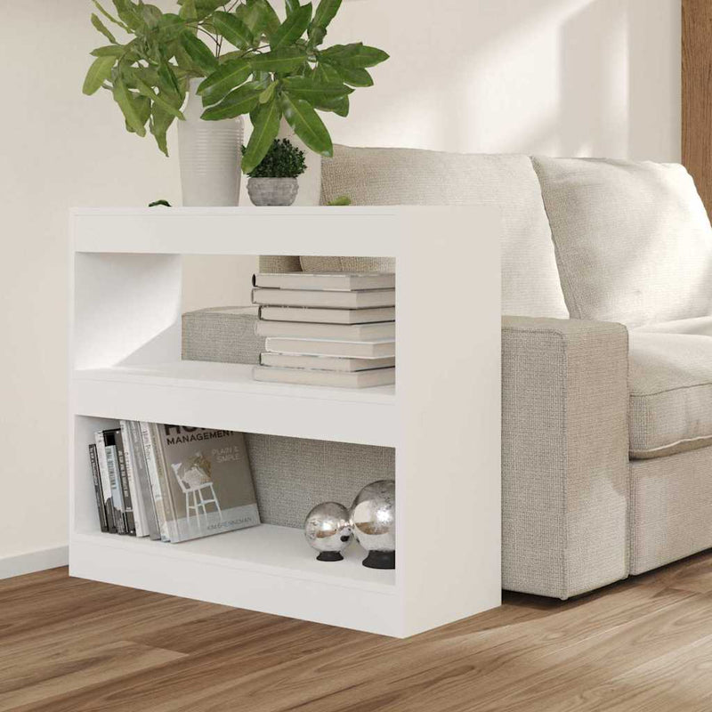 Bibliotecă/Separator cameră, alb, 80x30x72 cm